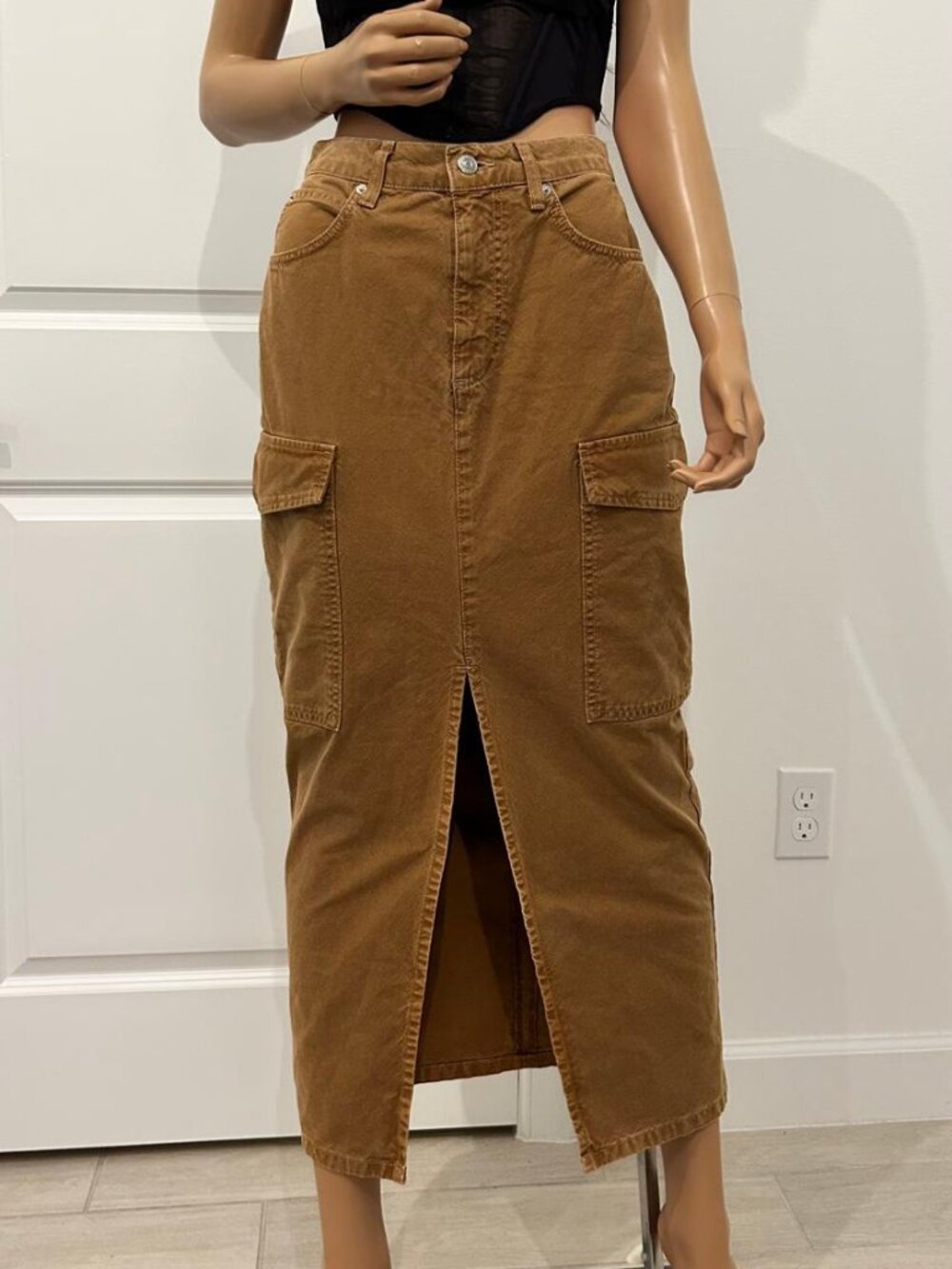 ASOS DESIGN Cargo Maxi Skirt Women’s Size 6 100% Cotton Utility